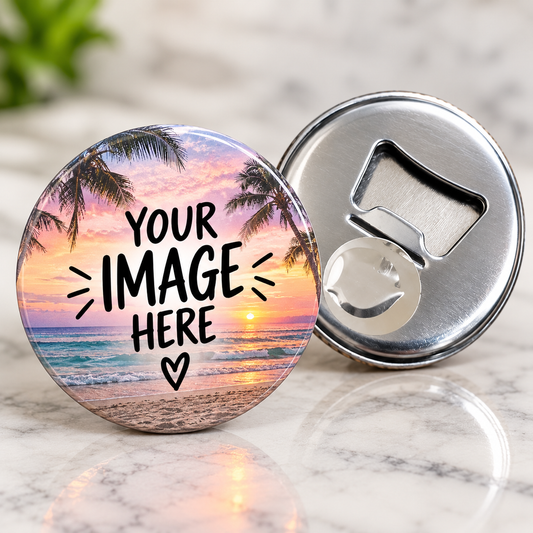 Custom Photo Bottle Opener Magnet