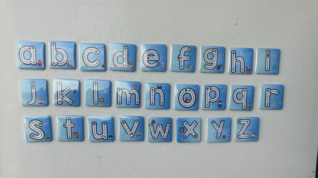 Traceable Magnetic Lowercase Alphabet Letters with Phonics Picture Cues