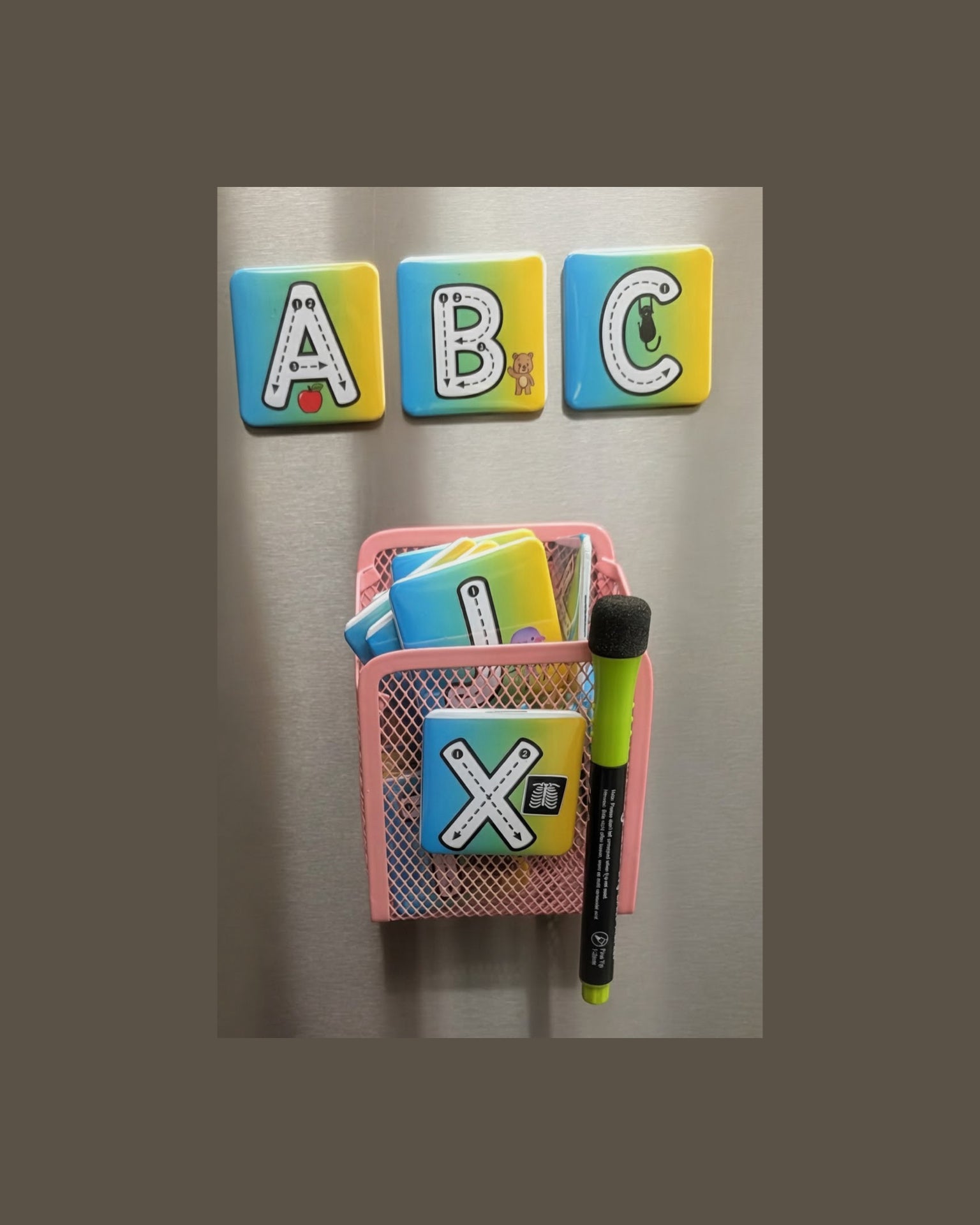 Traceable Magnetic Capital Alphabet Letters with Phonics Picture Cue