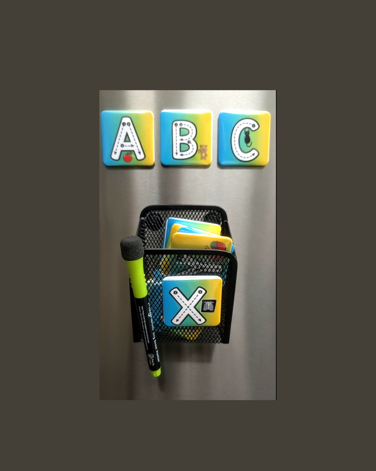 Traceable Magnetic Capital Alphabet Letters with Phonics Picture Cue